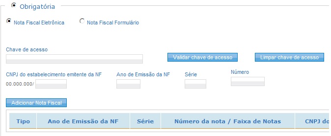 chave de acesso nota fiscal